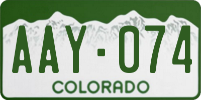 CO license plate AAY074