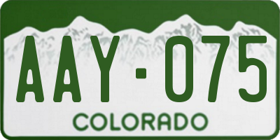 CO license plate AAY075