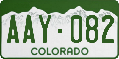 CO license plate AAY082