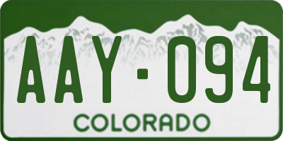 CO license plate AAY094