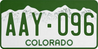 CO license plate AAY096