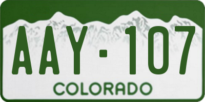 CO license plate AAY107