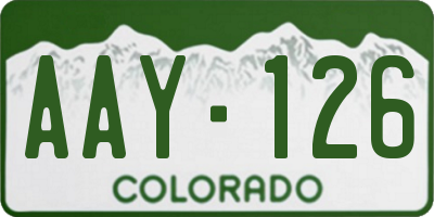CO license plate AAY126