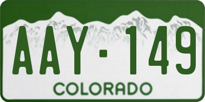 CO license plate AAY149