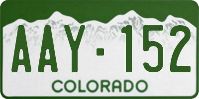 CO license plate AAY152