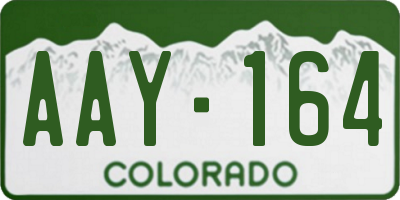 CO license plate AAY164