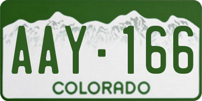 CO license plate AAY166