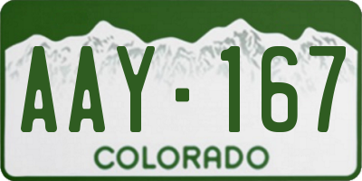 CO license plate AAY167