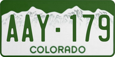 CO license plate AAY179