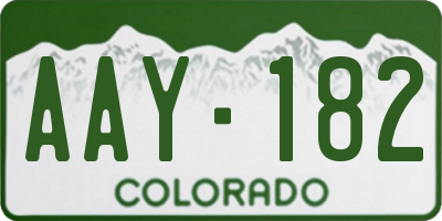 CO license plate AAY182