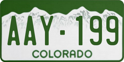 CO license plate AAY199