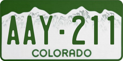 CO license plate AAY211