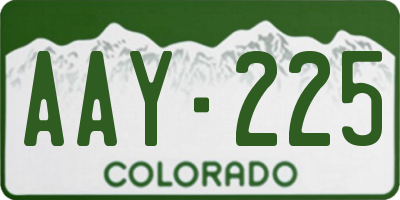 CO license plate AAY225