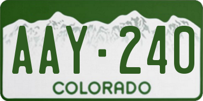 CO license plate AAY240