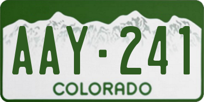 CO license plate AAY241