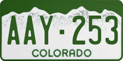 CO license plate AAY253