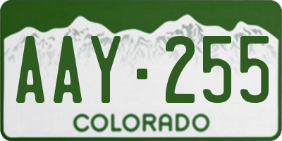 CO license plate AAY255