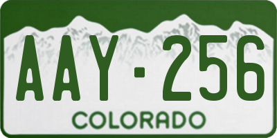 CO license plate AAY256