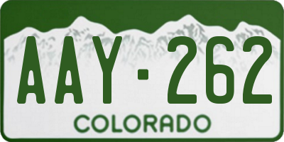 CO license plate AAY262