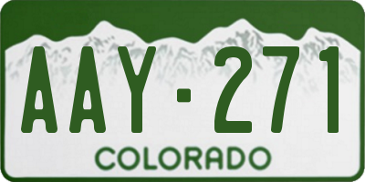 CO license plate AAY271