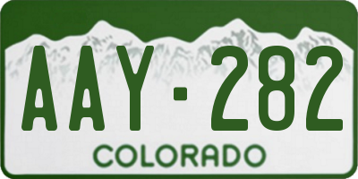 CO license plate AAY282