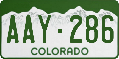 CO license plate AAY286