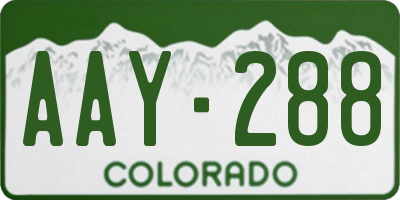 CO license plate AAY288