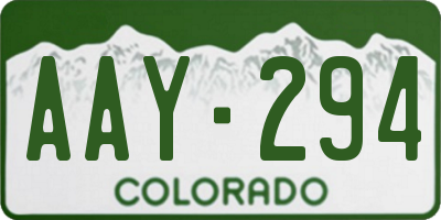 CO license plate AAY294