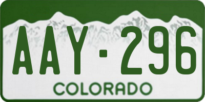 CO license plate AAY296