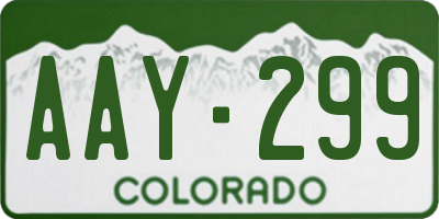 CO license plate AAY299