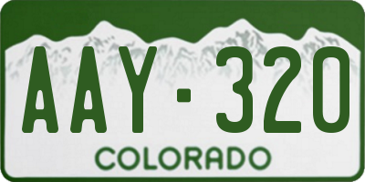 CO license plate AAY320
