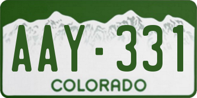 CO license plate AAY331