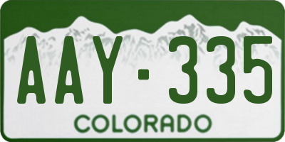 CO license plate AAY335