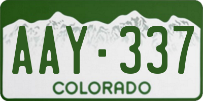 CO license plate AAY337