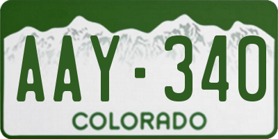 CO license plate AAY340
