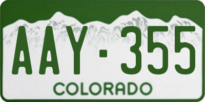 CO license plate AAY355