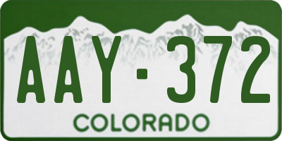 CO license plate AAY372
