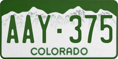 CO license plate AAY375