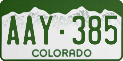 CO license plate AAY385