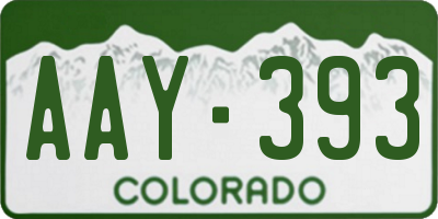 CO license plate AAY393