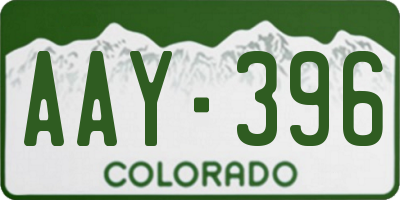 CO license plate AAY396