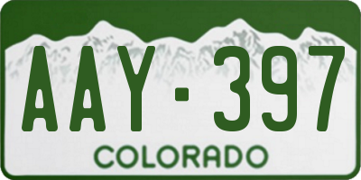 CO license plate AAY397