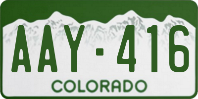 CO license plate AAY416