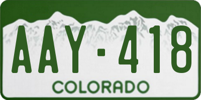 CO license plate AAY418