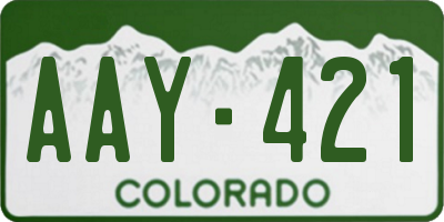 CO license plate AAY421