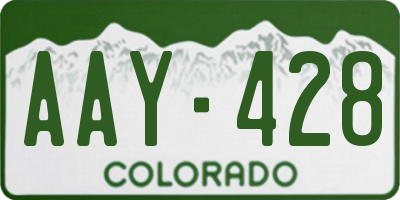 CO license plate AAY428