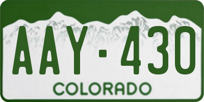 CO license plate AAY430