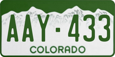 CO license plate AAY433