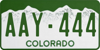 CO license plate AAY444