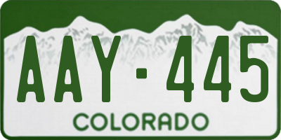 CO license plate AAY445